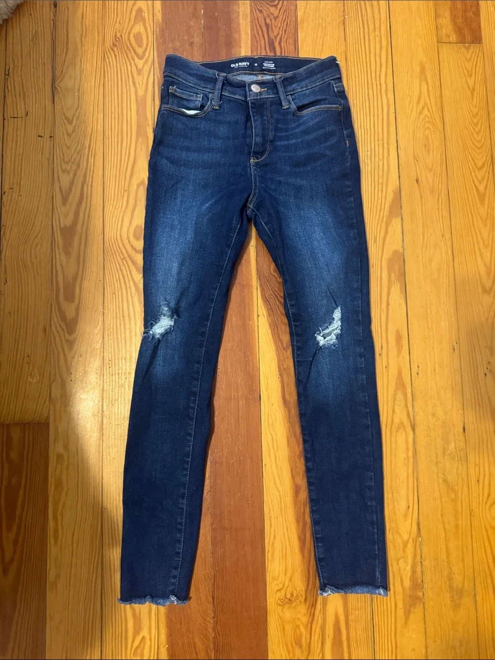 Dark Blue Distressed Kid’s Skinny Jeans